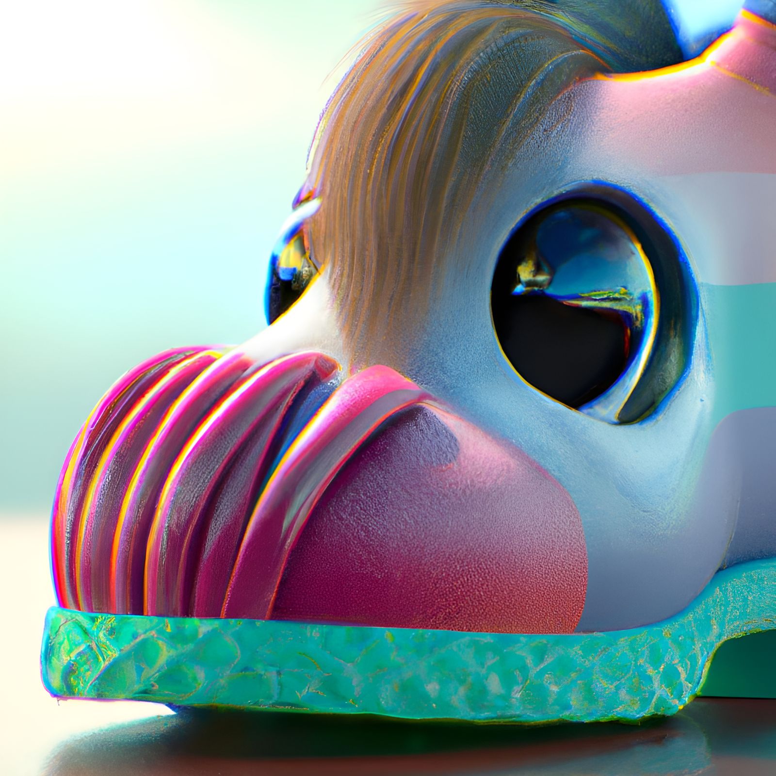 Adorable Pony Horseshoe: 3D Rendered Digital Art