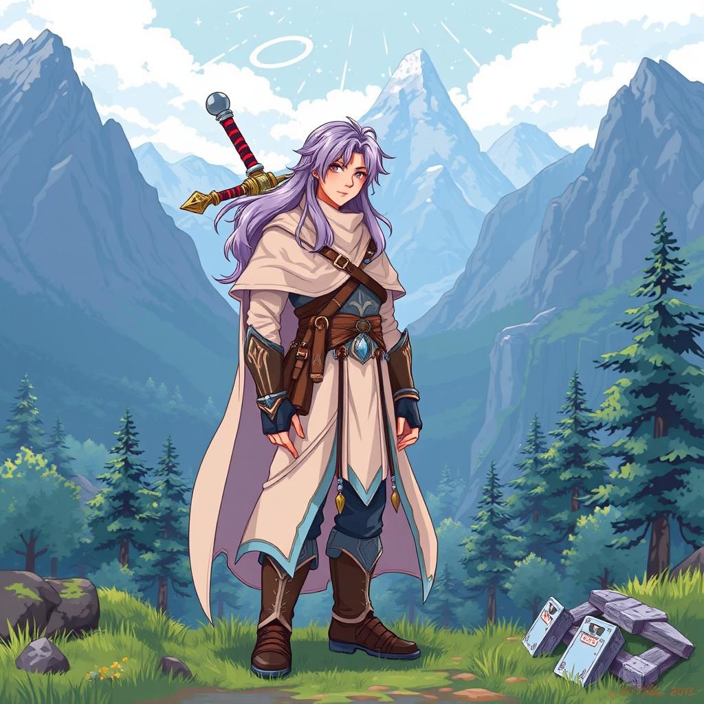 Illustrate a scene of a retro-styled JRPG (Japanese Role Pla...