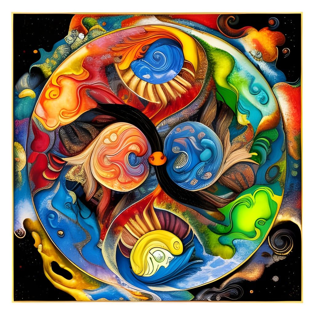 Yin Yang of Primeval Elements in Mixed Media