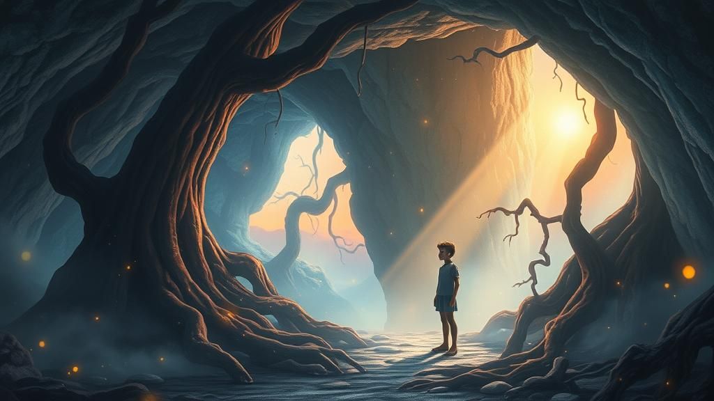 Crystal Cave at Dawn: Ethereal Dreamscape