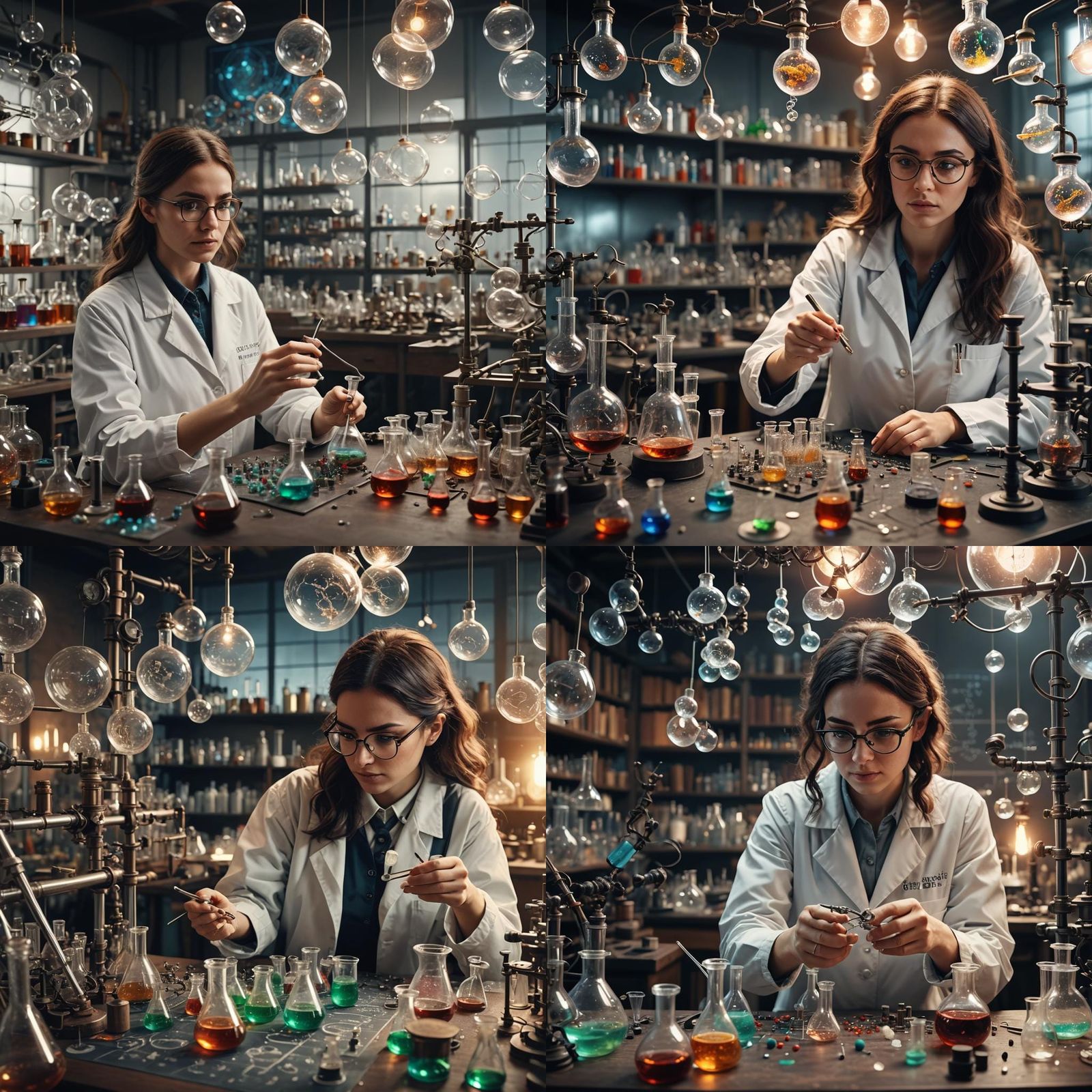 Girl in Chemistry Lab: Digital Matte Painting