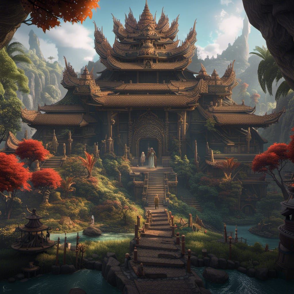 Detailed Indonesian Landscape in Deep Color