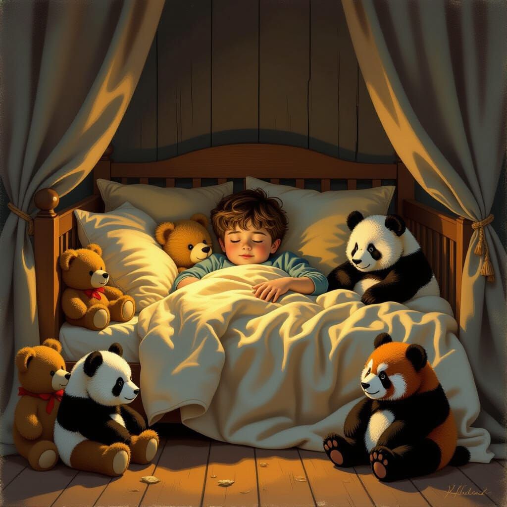 Peaceful Sleep Surrounded by Cozy Animal Friends