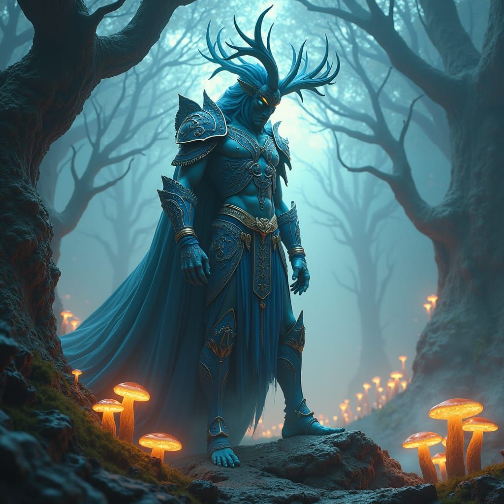 Majestic Nephilim in Mystical Realm, Fantasy Concept Art