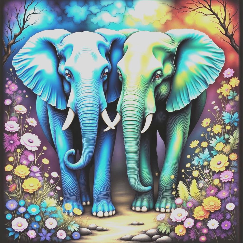 Watercolor Elephants