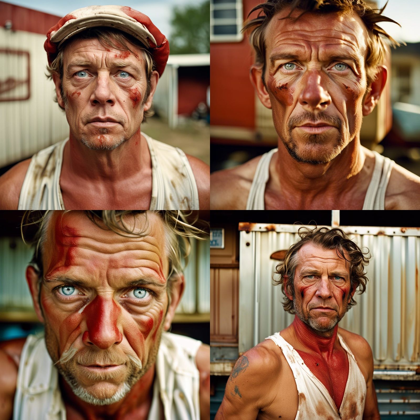 Unkempt Man in Underpants, Trailer Park Portrait