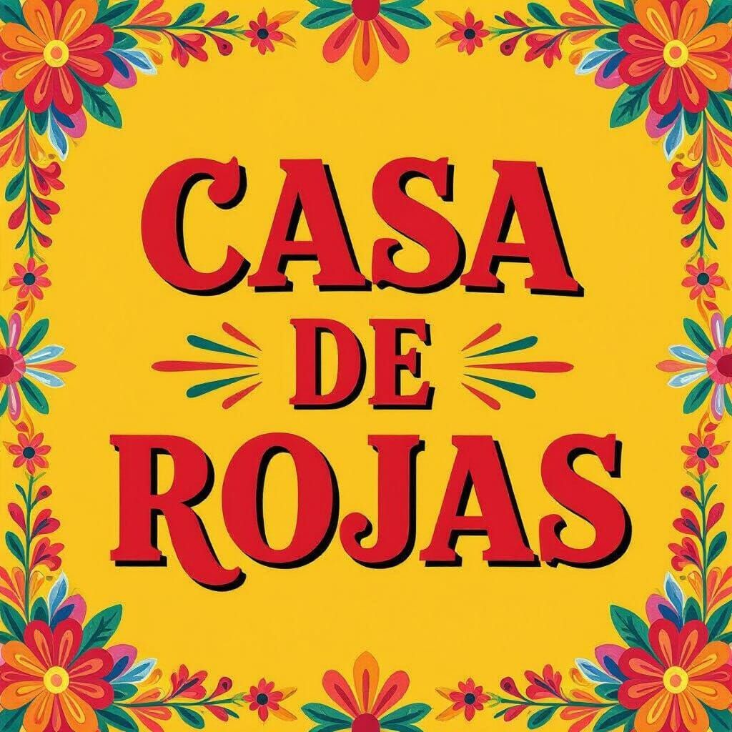 Casa de Rojas Fiesta Welcome Sign with Flowers