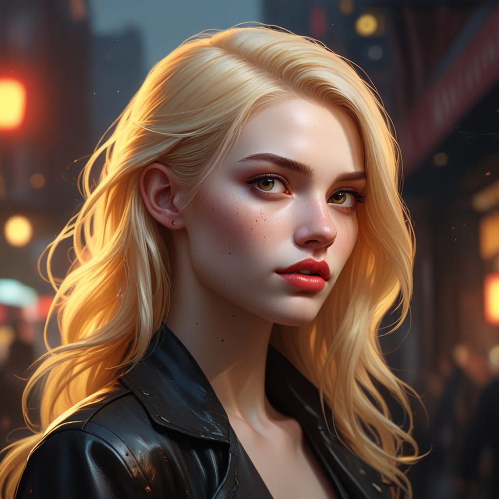 Ethereal Vampire Goddess in Vibrant Gradient Hues