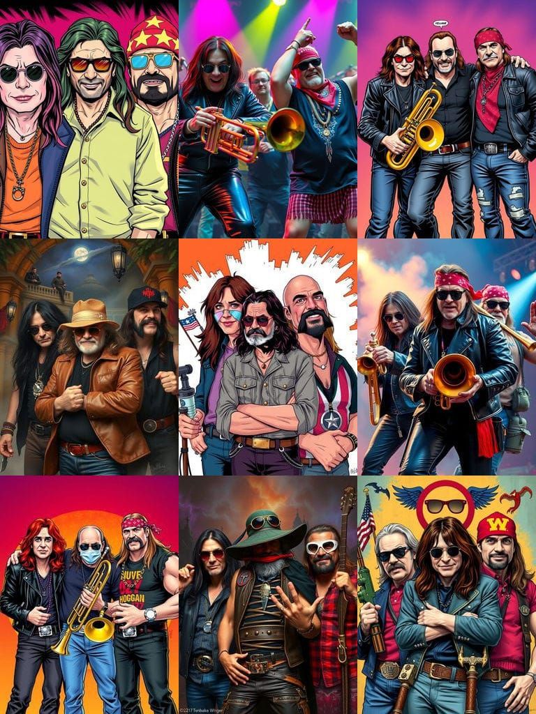 Vibrant Tributes to Ozzy, Chuck, and Hulk