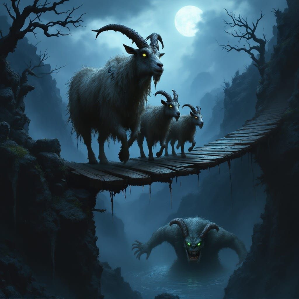 Fearsome Billy Goats Face Grim Bridge Troll