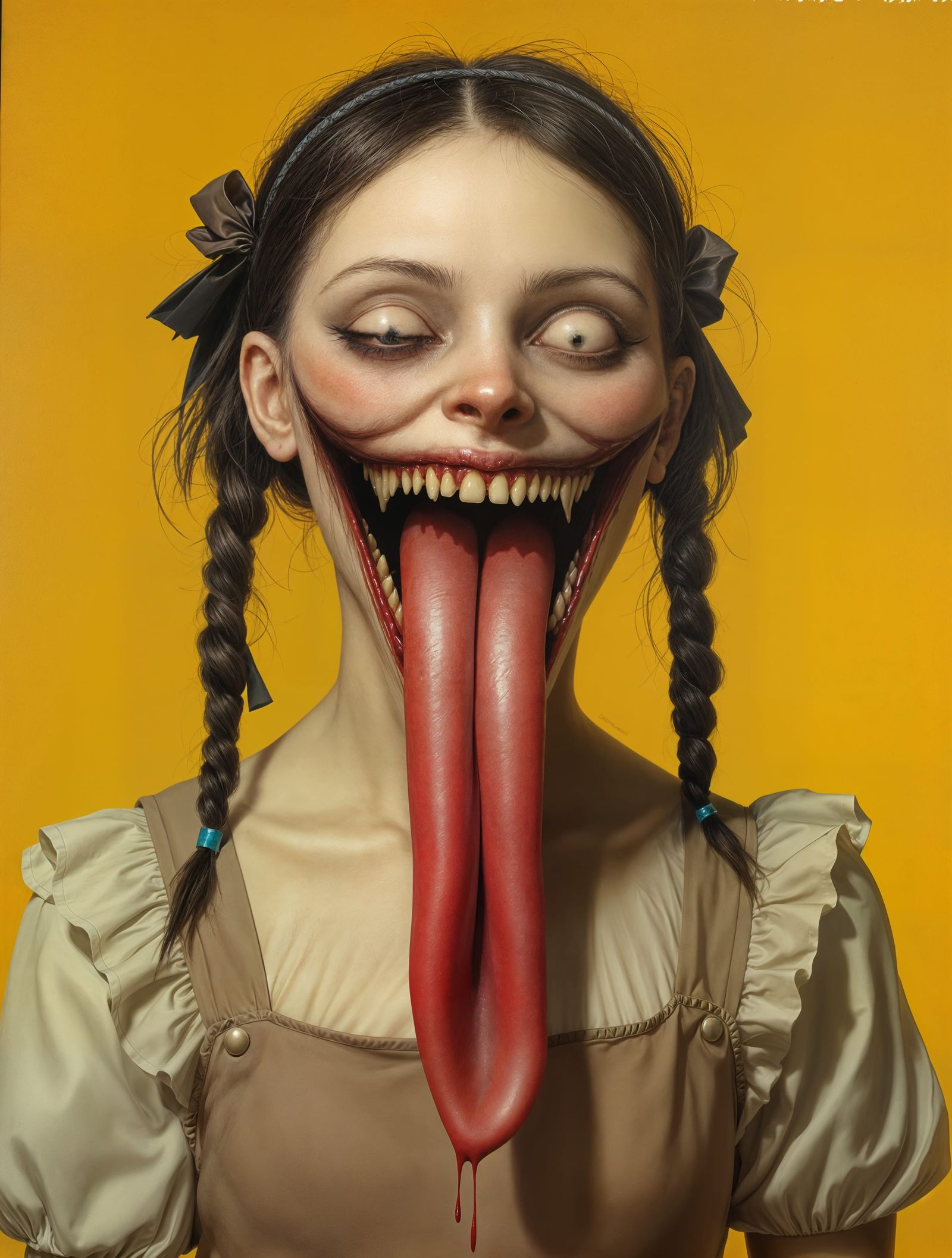 Dark Fantasy Portrait with Unsettling Smile