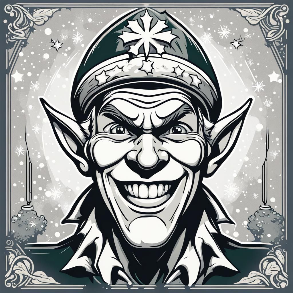 Funny Christmas Elf T-Shirt Vector Icon Design