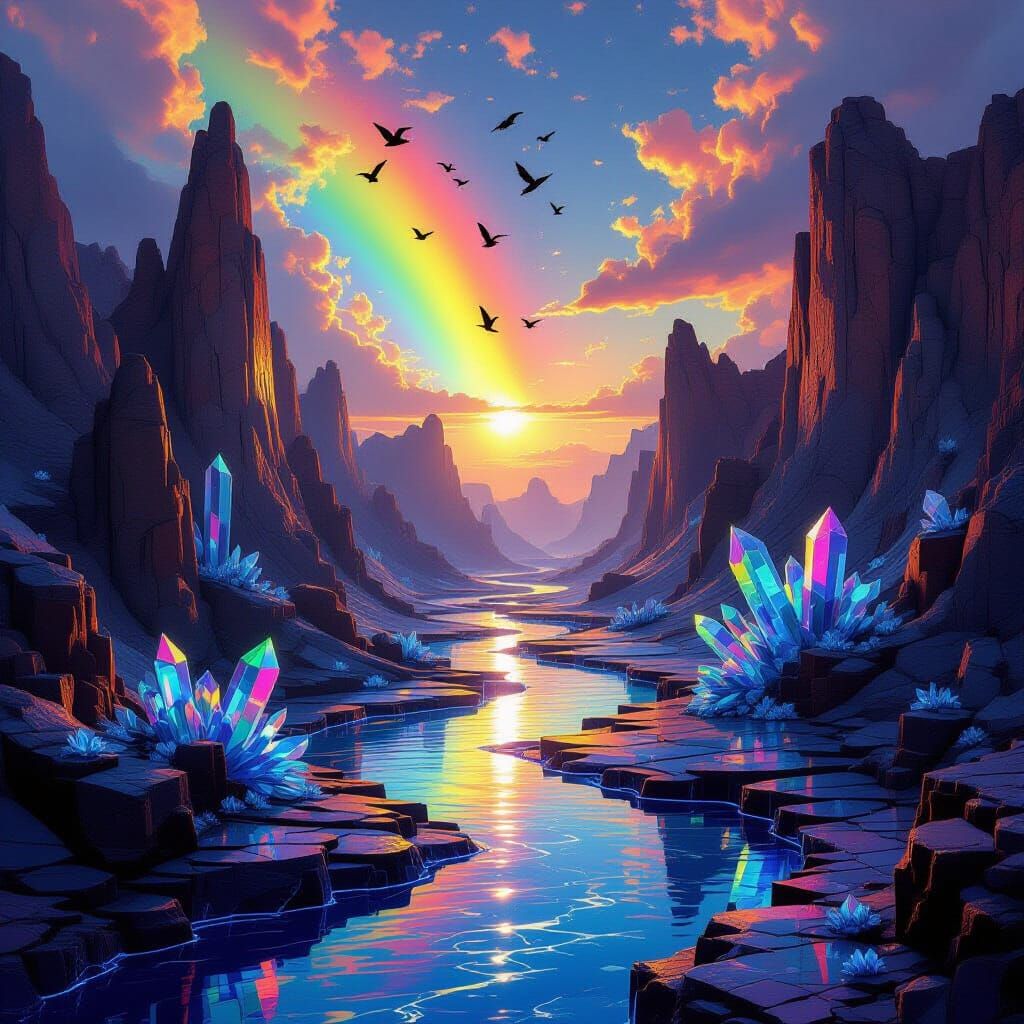 Fantasy Canyon with Molten Rivers & Crystal Cliffs