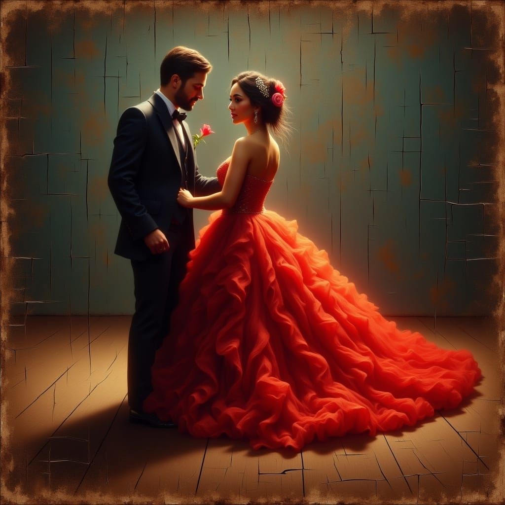 Prom Night Photos with Cracked Line Effects