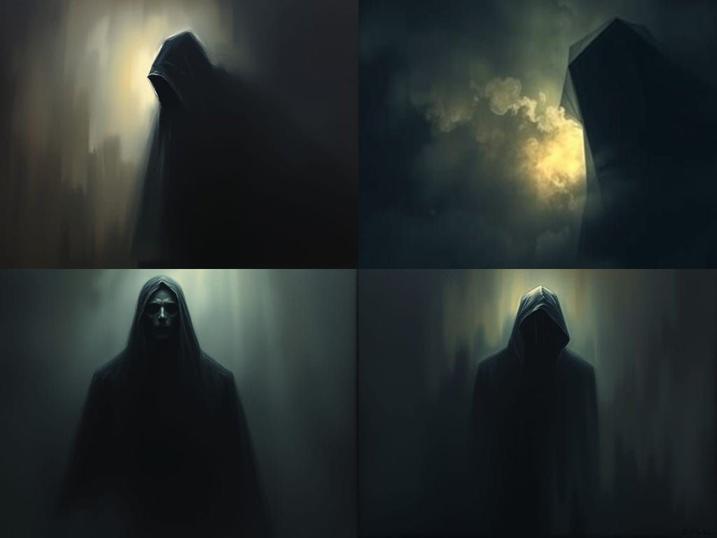 Abstract Dark Shadows Representing Life's Struggles