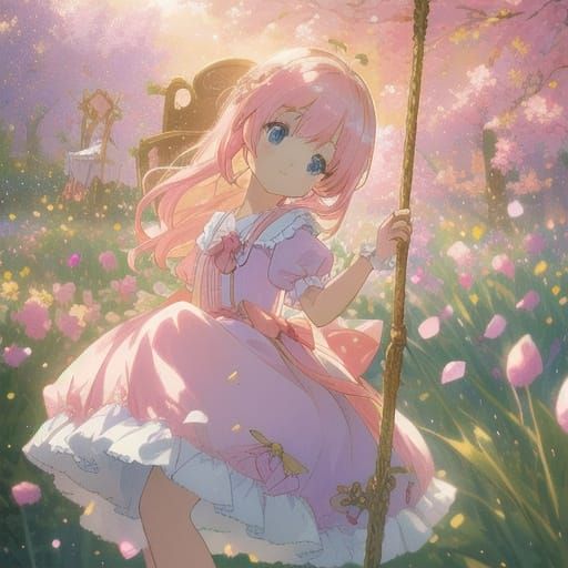 Pastel Princess in a Whimsical Garden