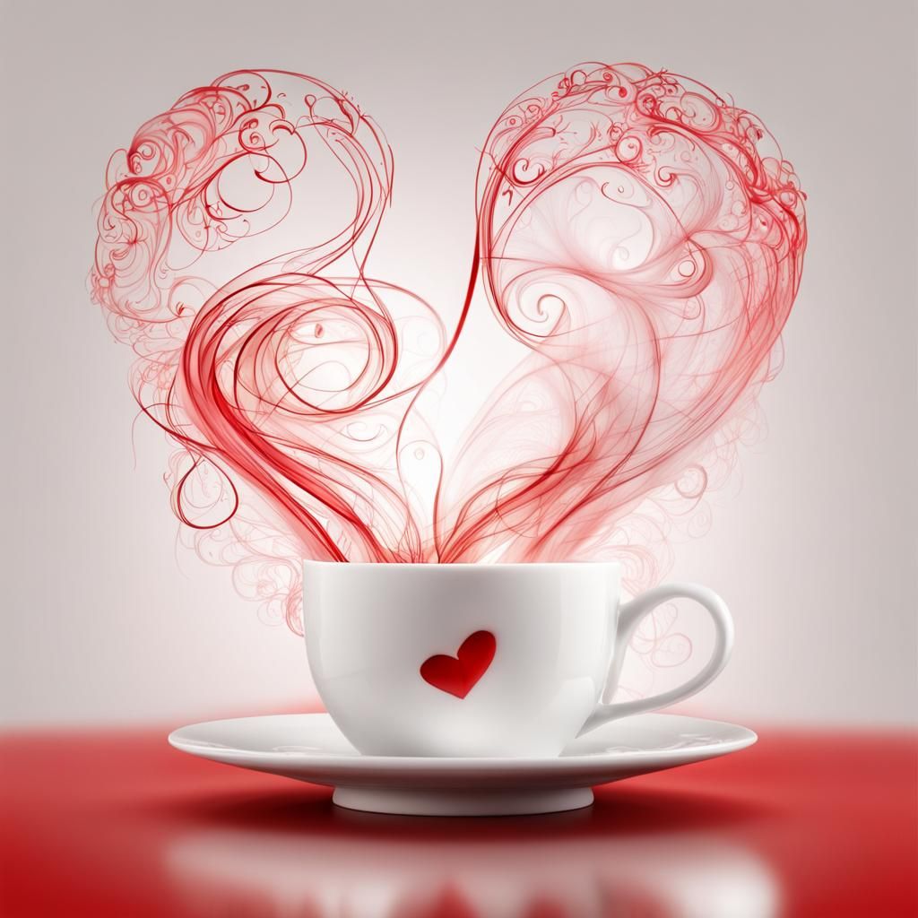 Love Heart Vapor from Two Cups