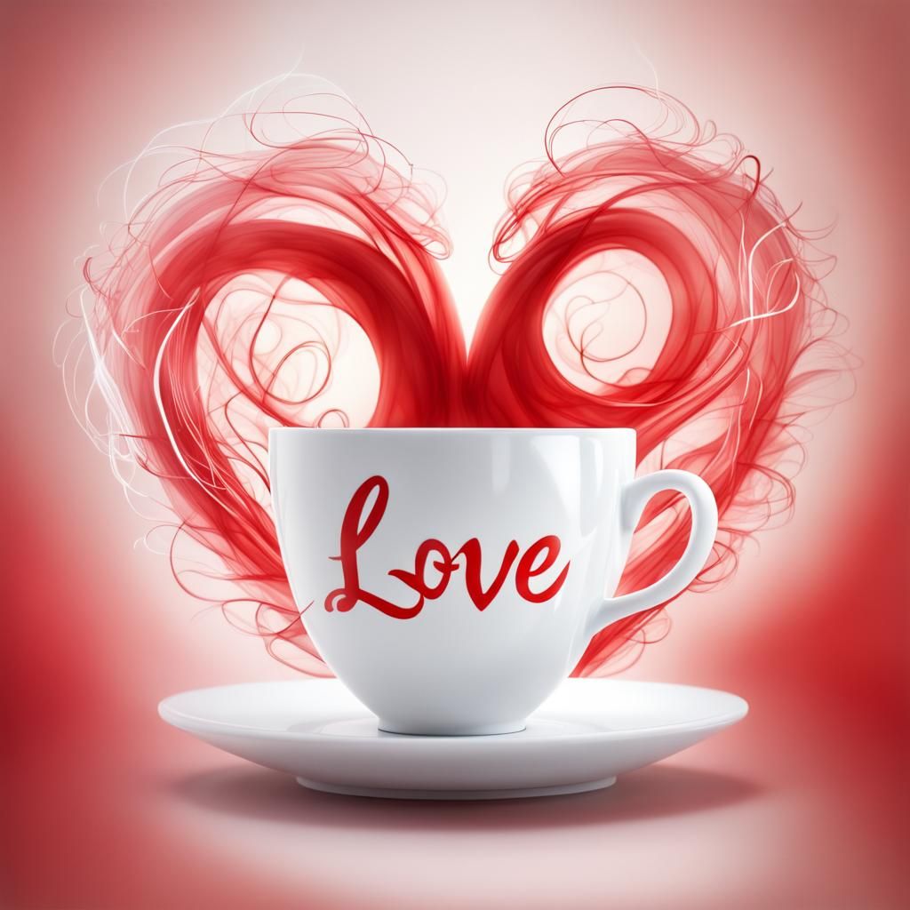 Love Vapor Heart From Two Cups