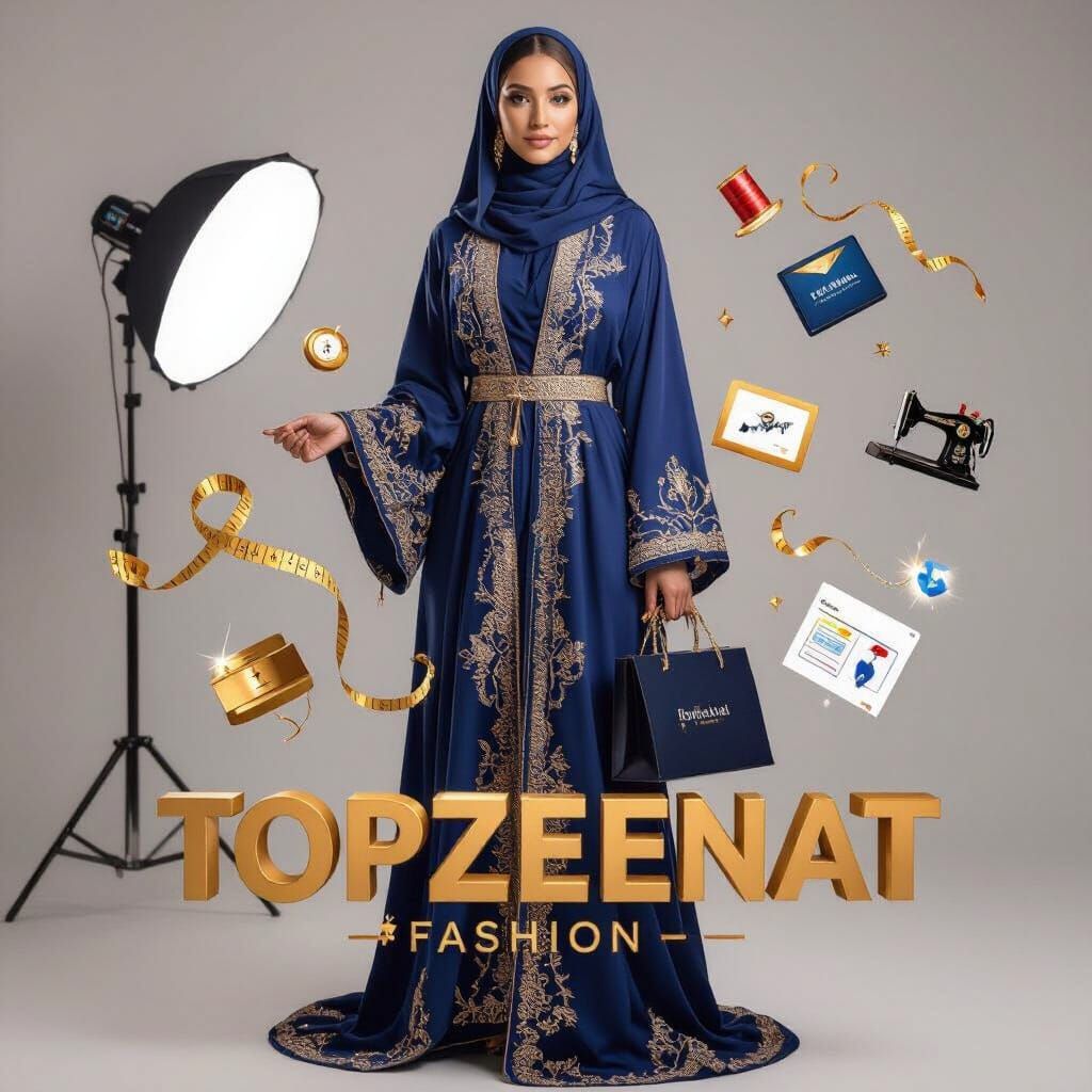 Elegant African Muslim Woman in Royal Blue Abaya