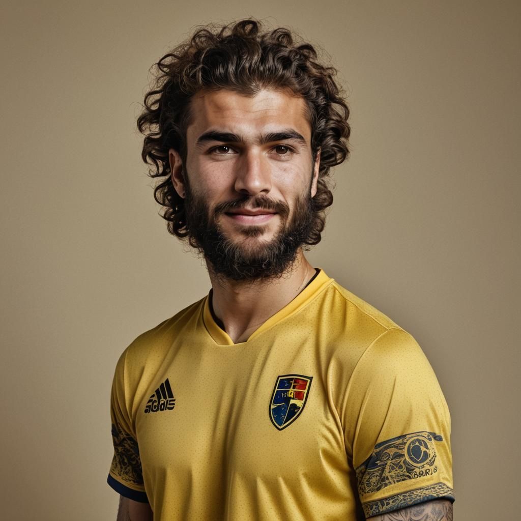 Detailed Portrait of Romanian Soccer Player