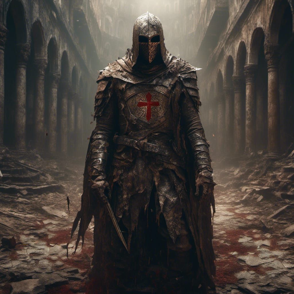 Knights Templar in Dark Fantasy Style