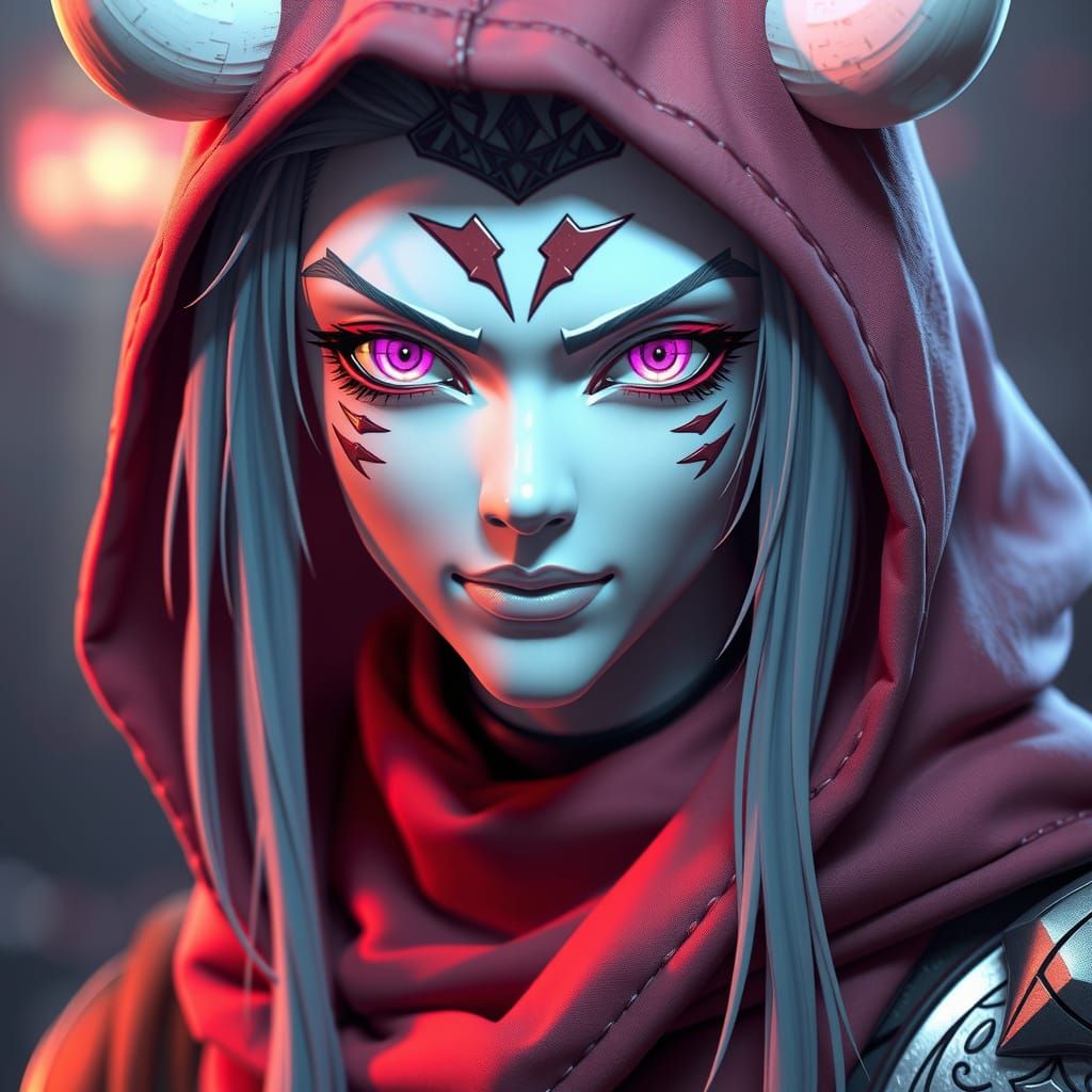 Half Orc Warrior in Anime-Inspired 3D Art