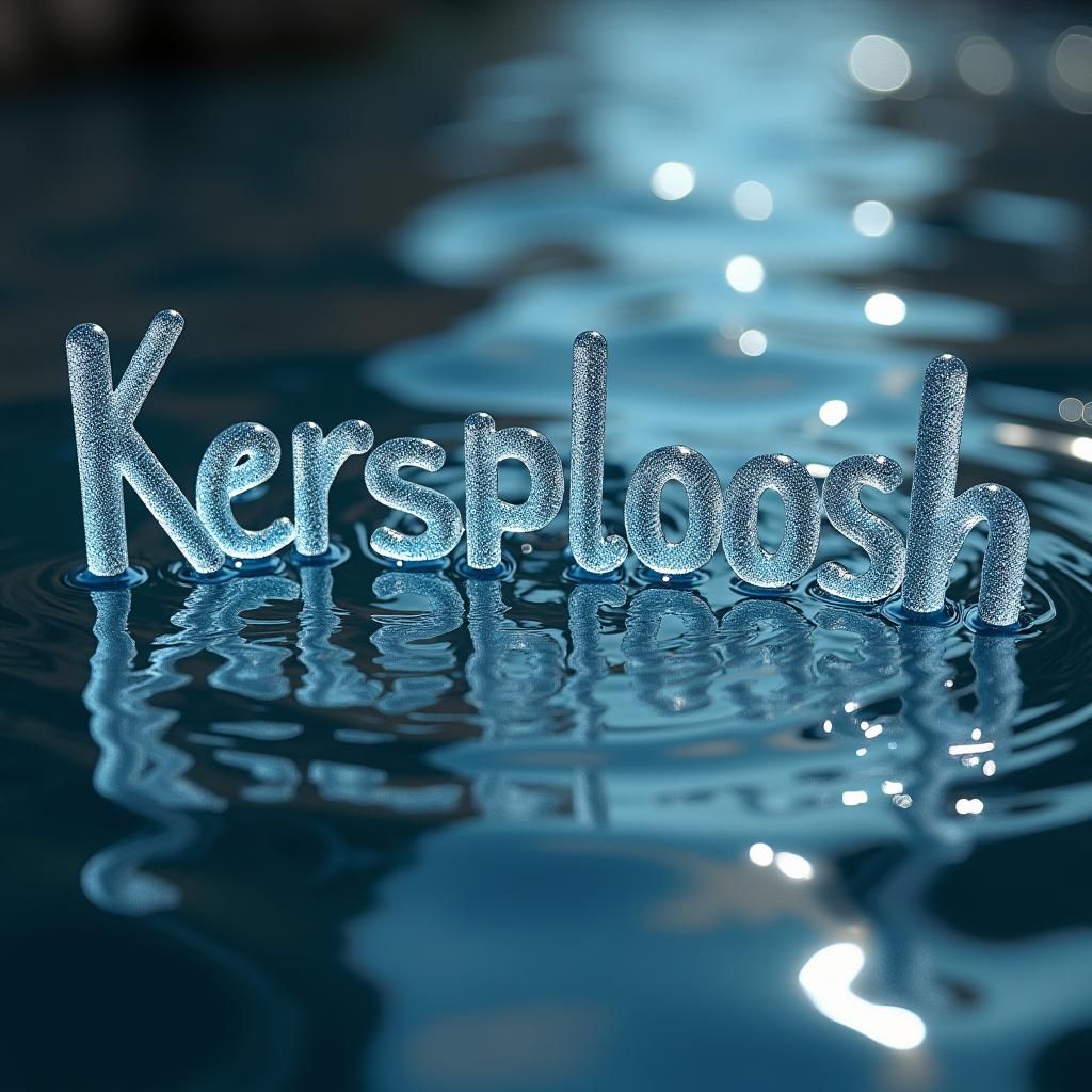 Kersploosh in Water Droplets, Hyperrealistic 8K
