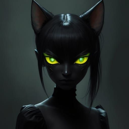 Enigmatic Feline Matriarch in Victorian Gothic Splendor