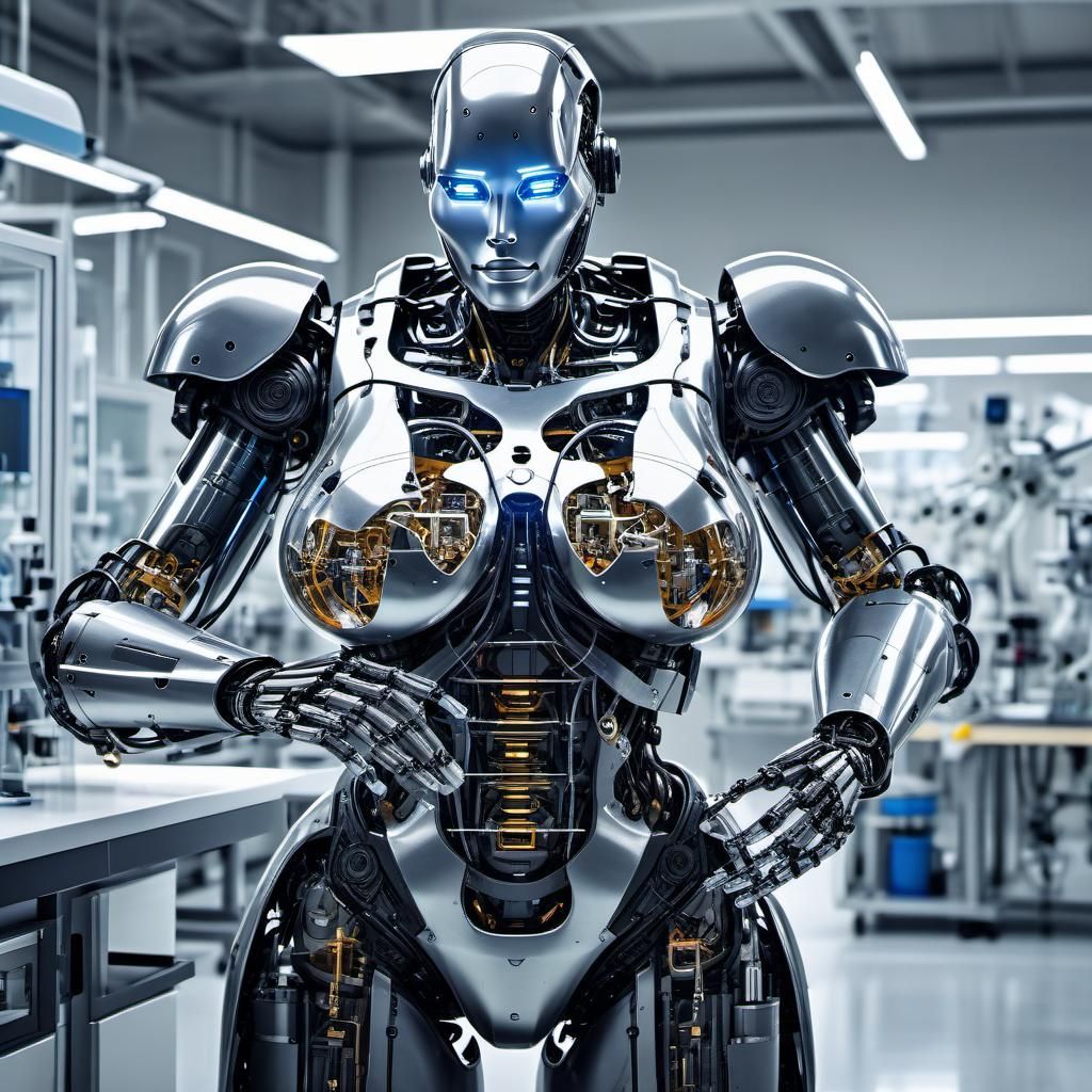 Elaborate Robot Assembling Puzzle in Laboratory