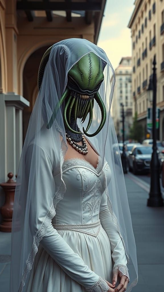 Medieval Bride in Dark Fantasy Style, Inspired by Hopper and...