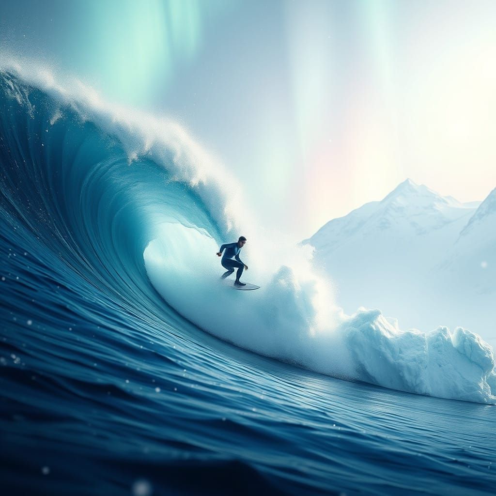 Ethereal Wave Rider in Arctic Splendor