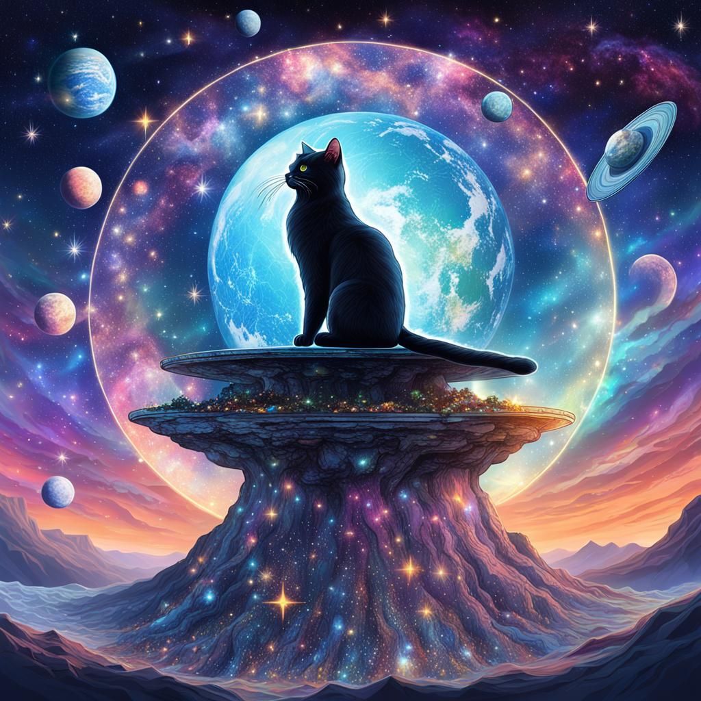 Cosmic Cat Pushes People Off Flat Earth