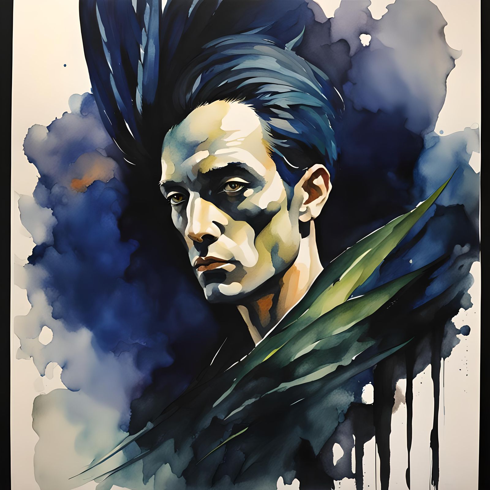 Watercolor Bird of Paradise Flower Portrait