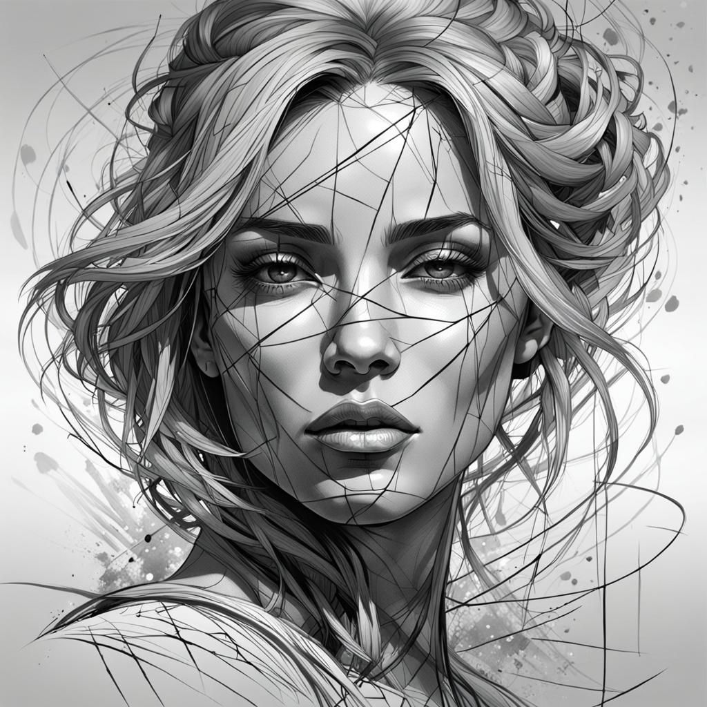 Striking Black and White Portrait Sketch