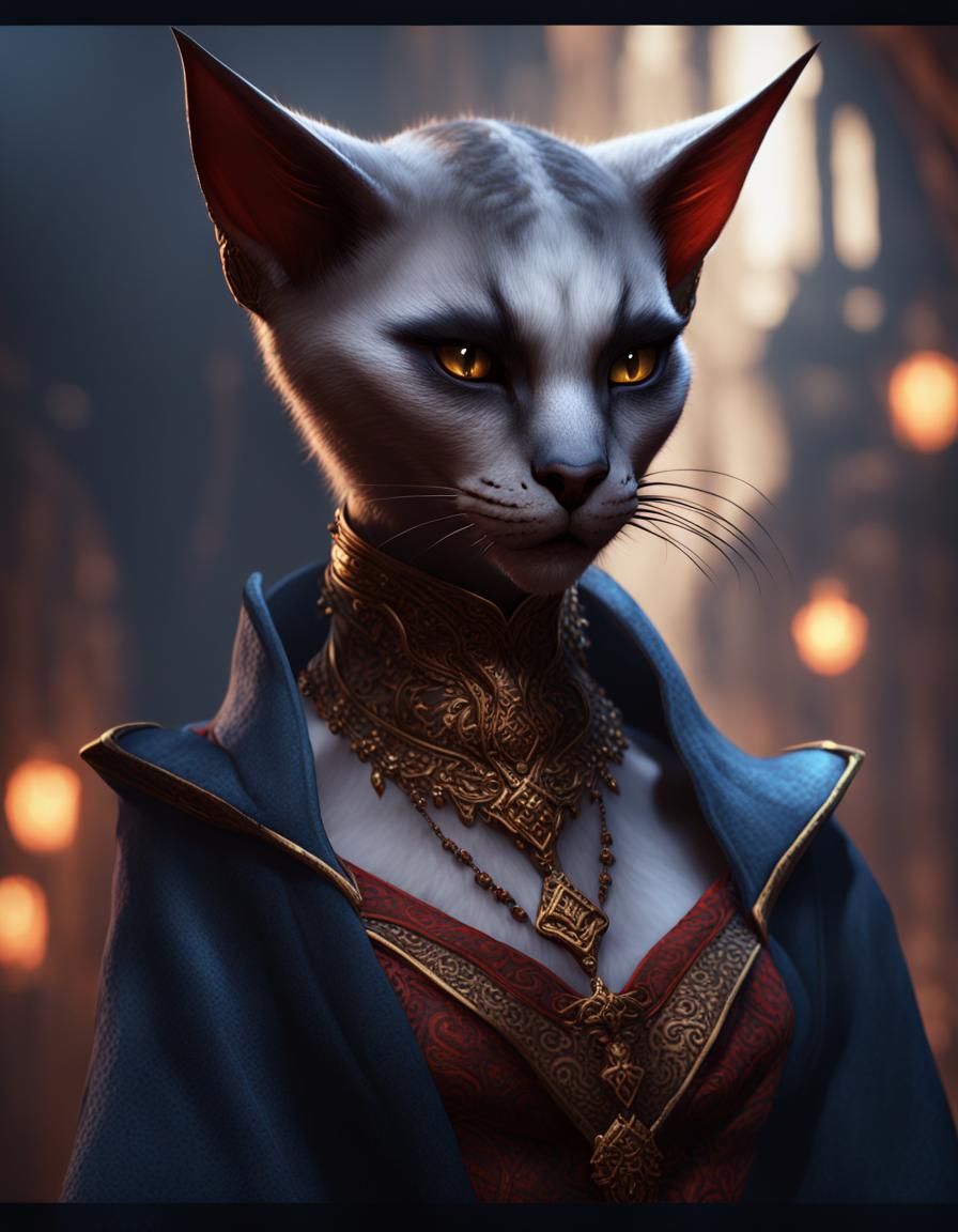 Siamese Vampire Cat Fantasy Concept Art