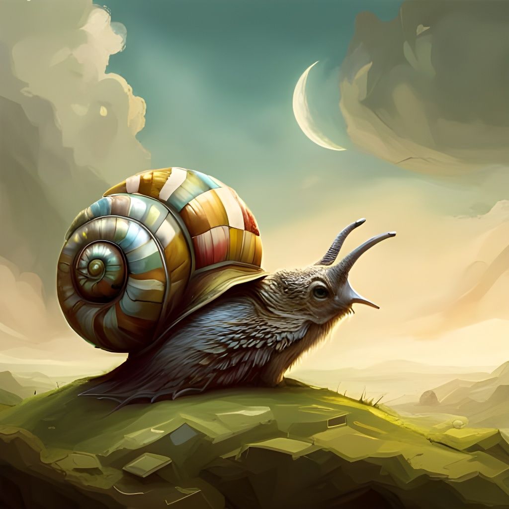 Snail with Castle Shell: Fantasycore Digital Art