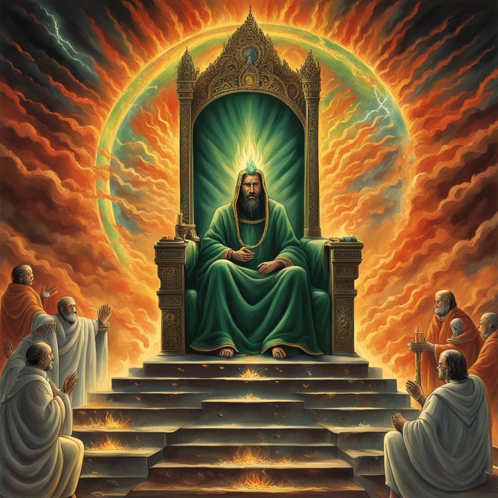 Heavenly Throne with Jasper, Carnelian, and Emerald Glow