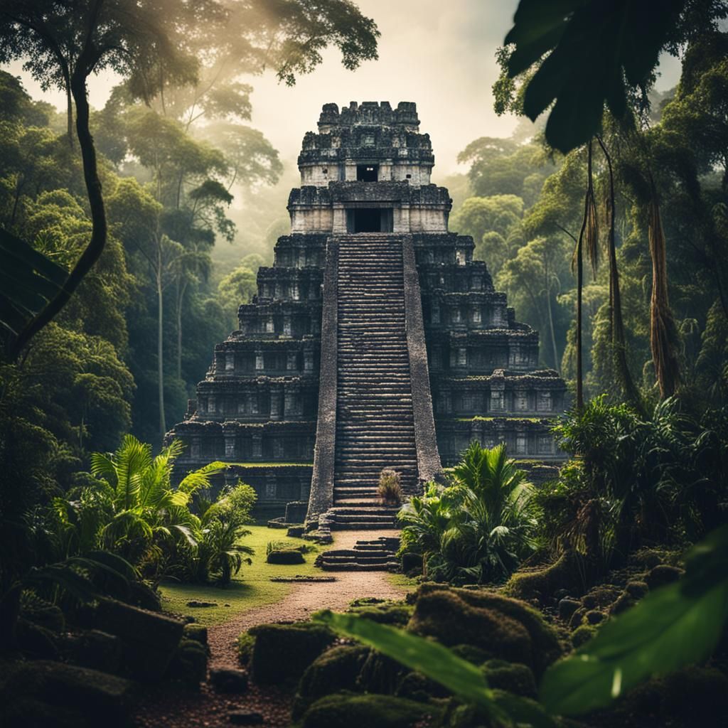 Mayan temple in the jungle