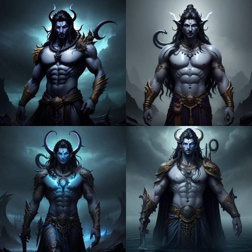 Lord Shiva in Rudra Form: Photorealistic Dark Fantasy