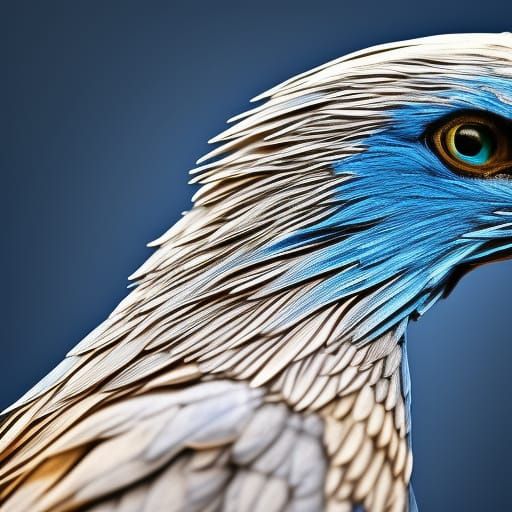 Hyperrealistic Blue Phoenix in HDR