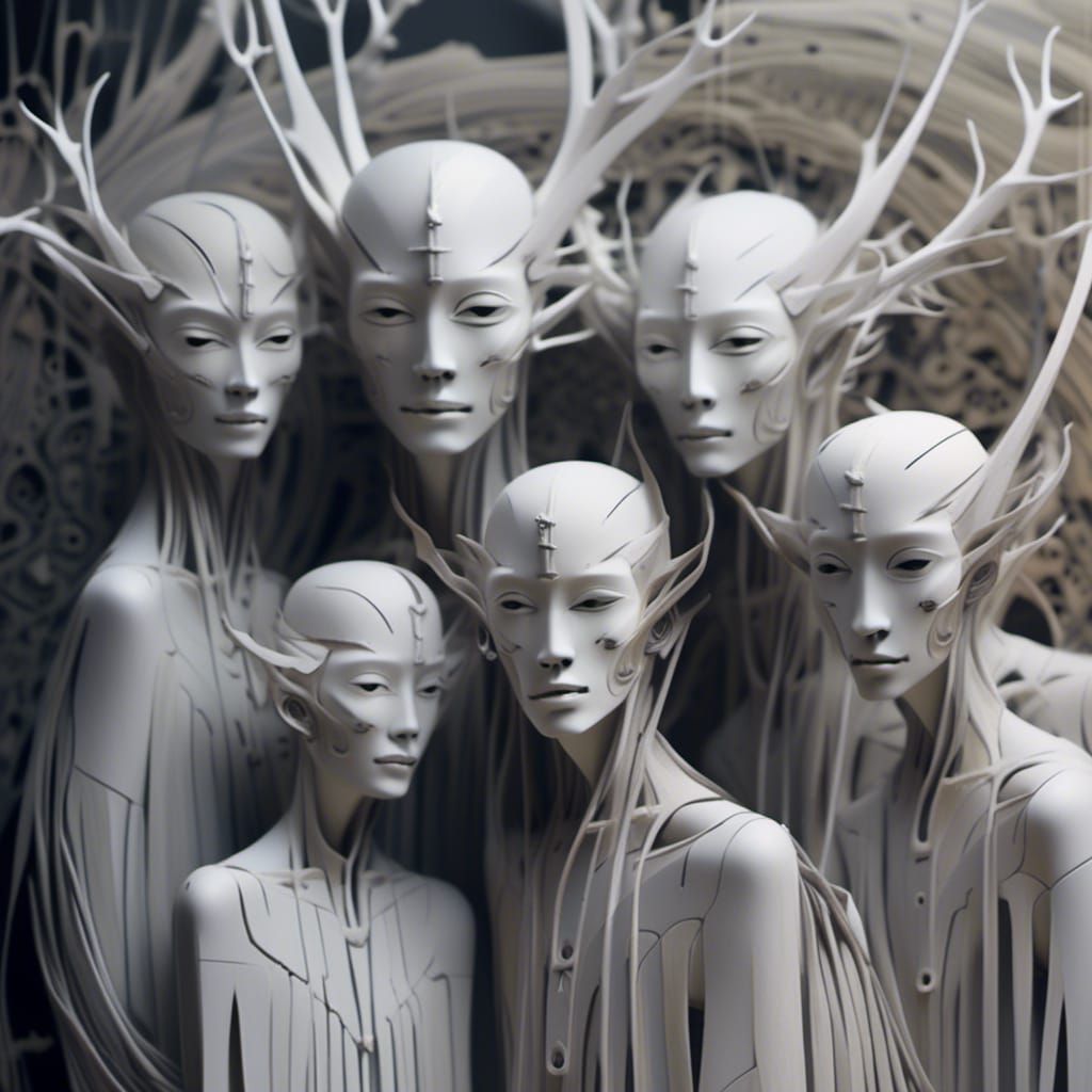 Ethereal Vampires in Smoky, Dreamlike Monochrome