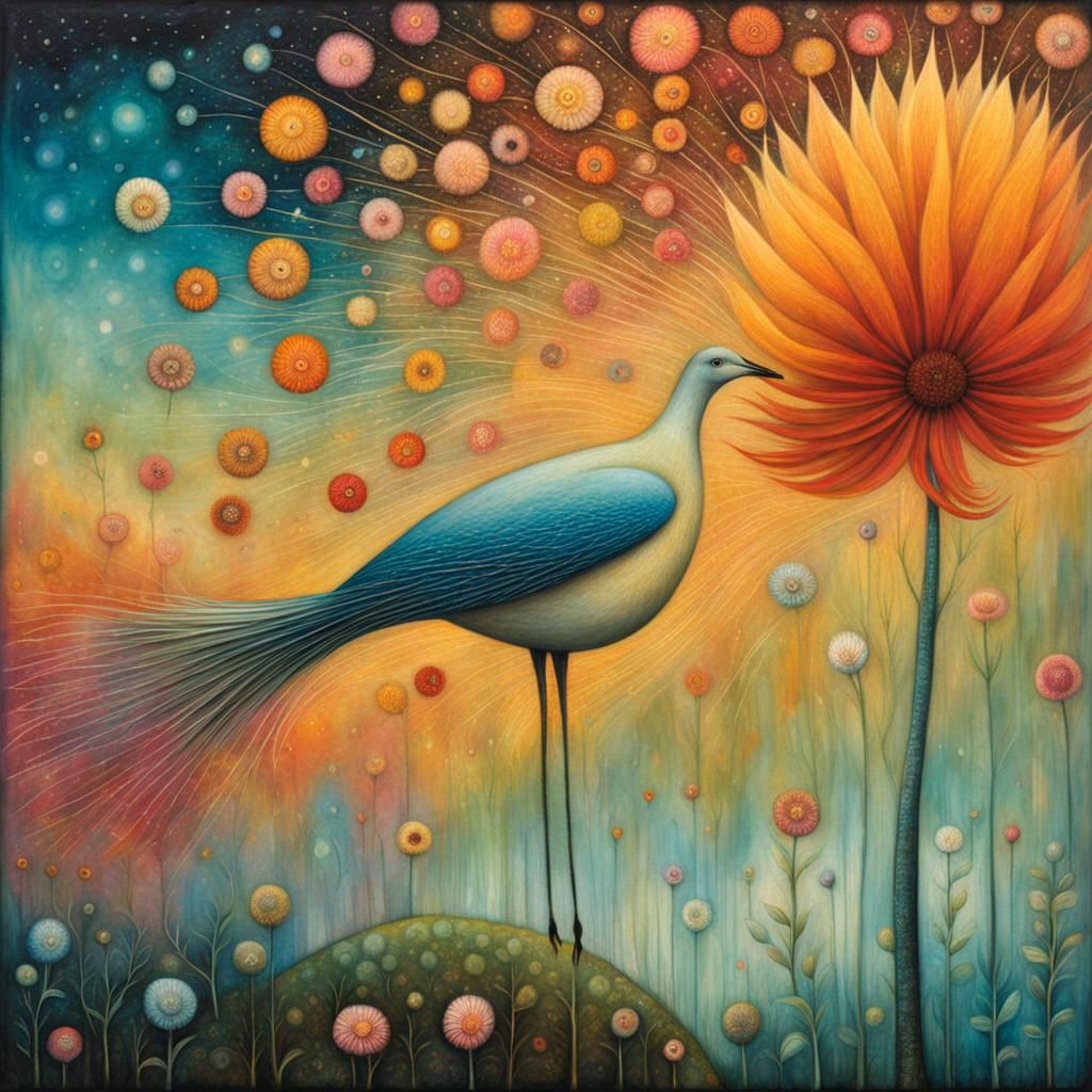 Dreamlike Pastel Flower, Detailed Surreal Illustration