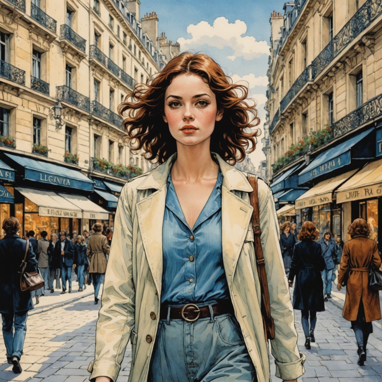 Sultry Parisian Siren in Pastel Hues