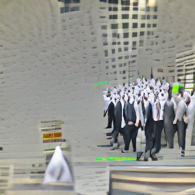 Illuminati Nightmare: Masked Businessmen in VRay Rendering