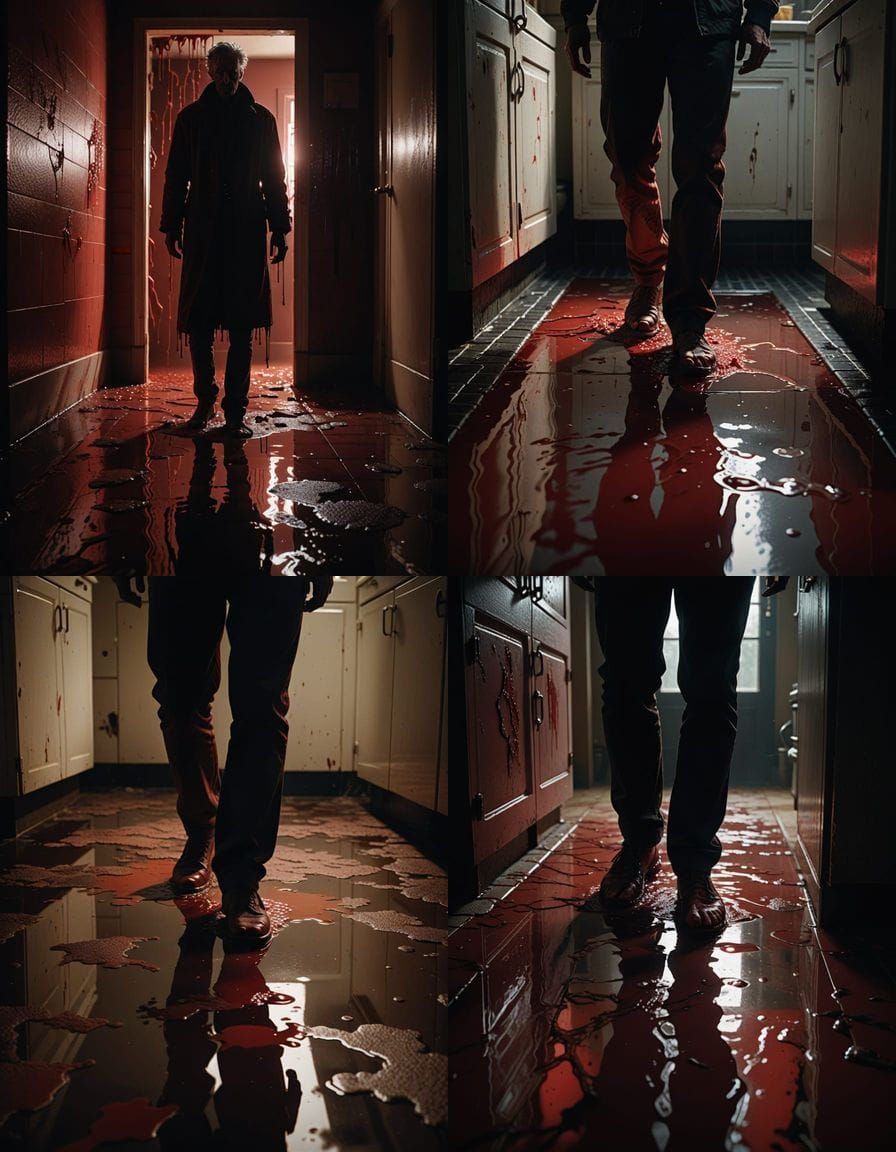 A silhouetted figure, dressed in tattered clothing, stands o...