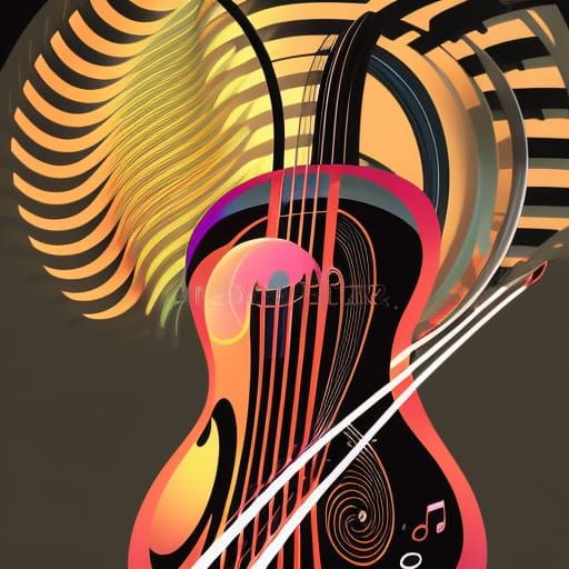 Music Sound Waves in Vector Art Style