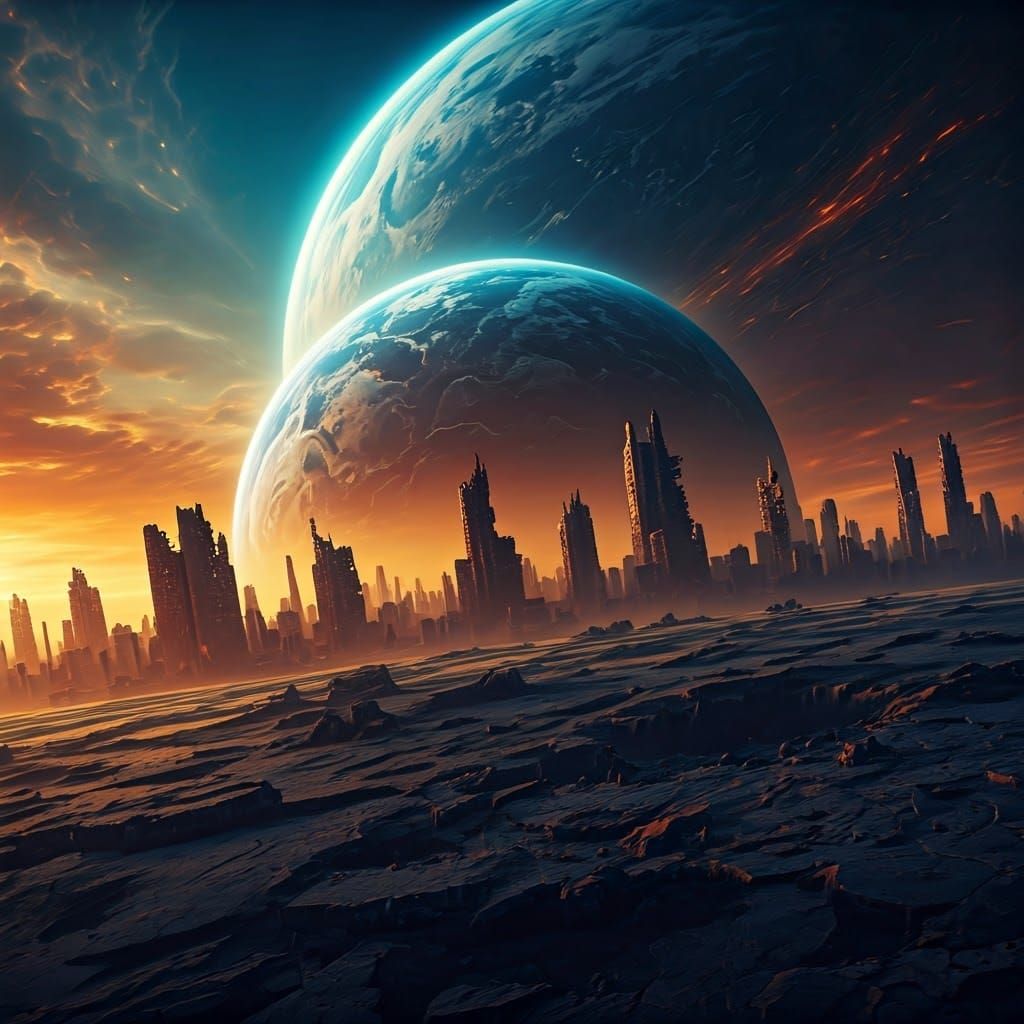 Post-Apocalyptic Earth in Detailed Matte Painting Style