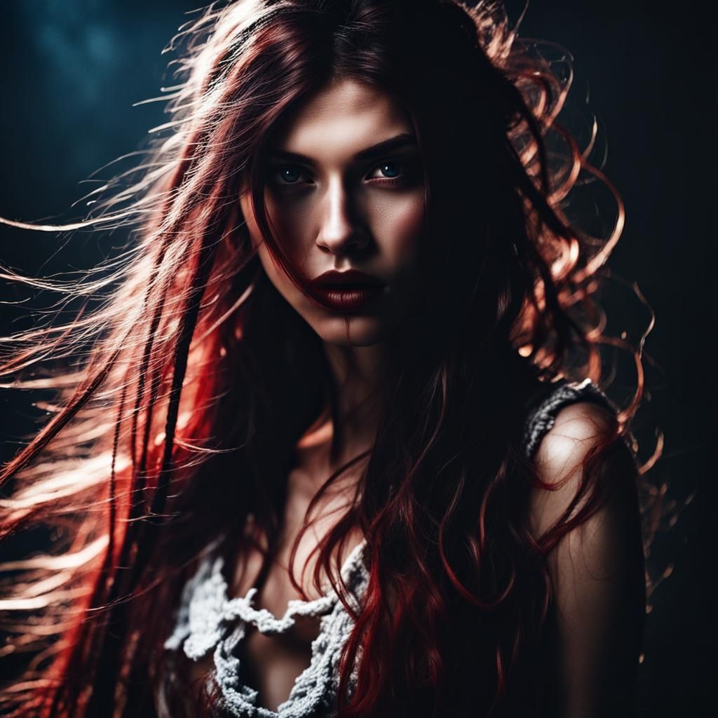 Enchanting Mysterious Rouge Girl Ready for Battle