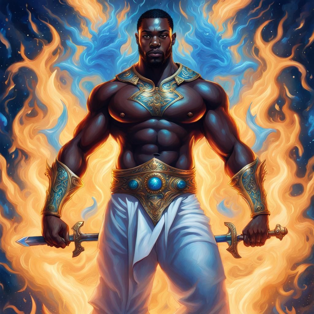 Astral Warrior with Flaming Saber