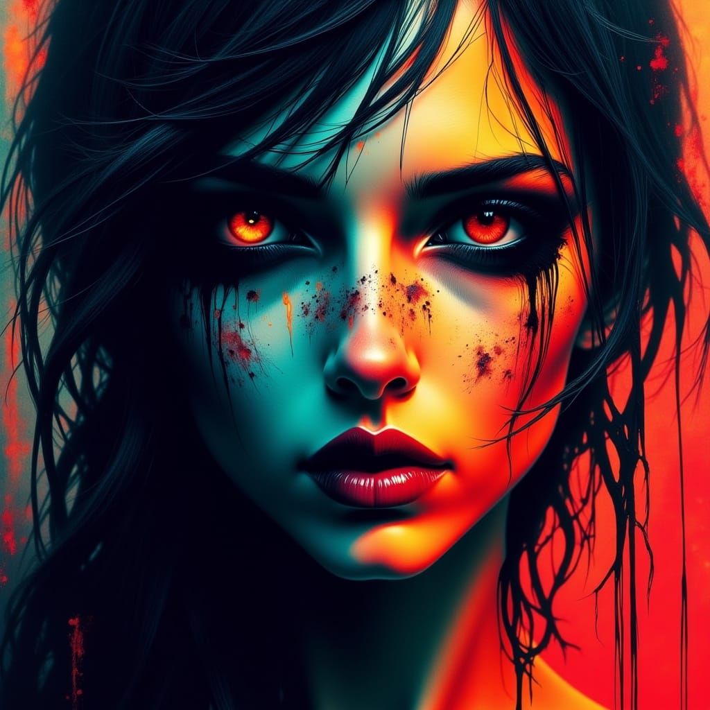 Hyperrealistic Nightmare Portrait in Dark Cinematic Style